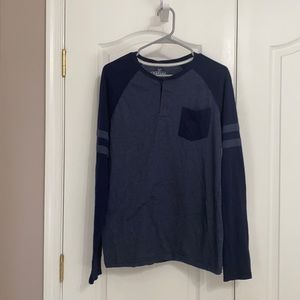 Blue long sleeve T-shirt